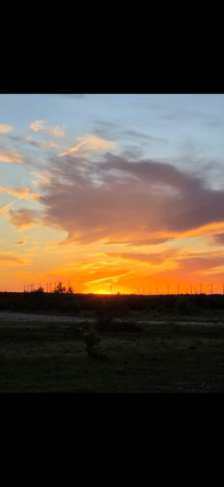 A magnificent West Texas sunset over the hunting grounds at BarBell Ranch.